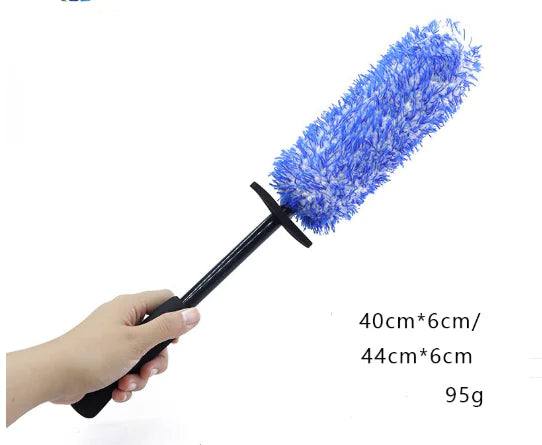 Premium Plush Wheel Wash Brush with Non-Slip Handle