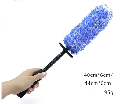 Premium Plush Wheel Wash Brush with Non-Slip Handle