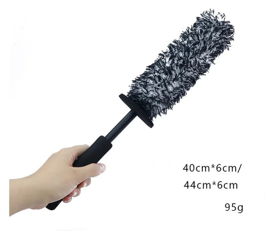 Premium Plush Wheel Wash Brush with Non-Slip Handle